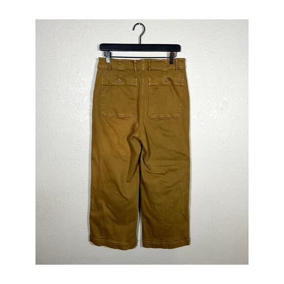 EVERLANE Dark Tan Wide Leg Crop Pant Size 8 High Rise - Picture 7 of 8